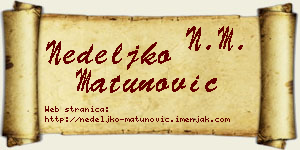 Nedeljko Matunović vizit kartica